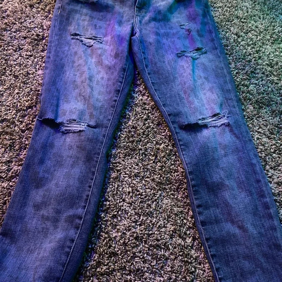 Current/Elliott The Stiletto Jeans in Denim Leopard Destroy Size 30 - Picture 7 of 15